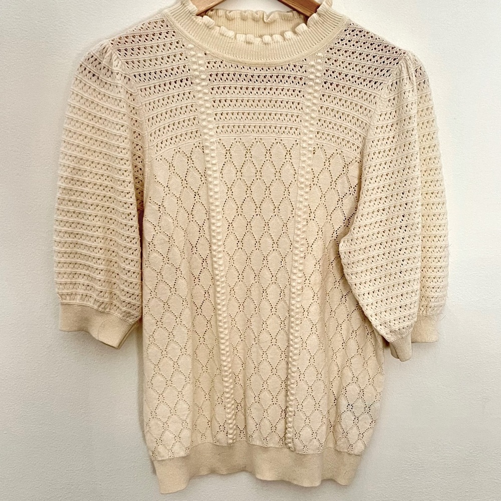 Sissy-boy cream knit sweater. Size S